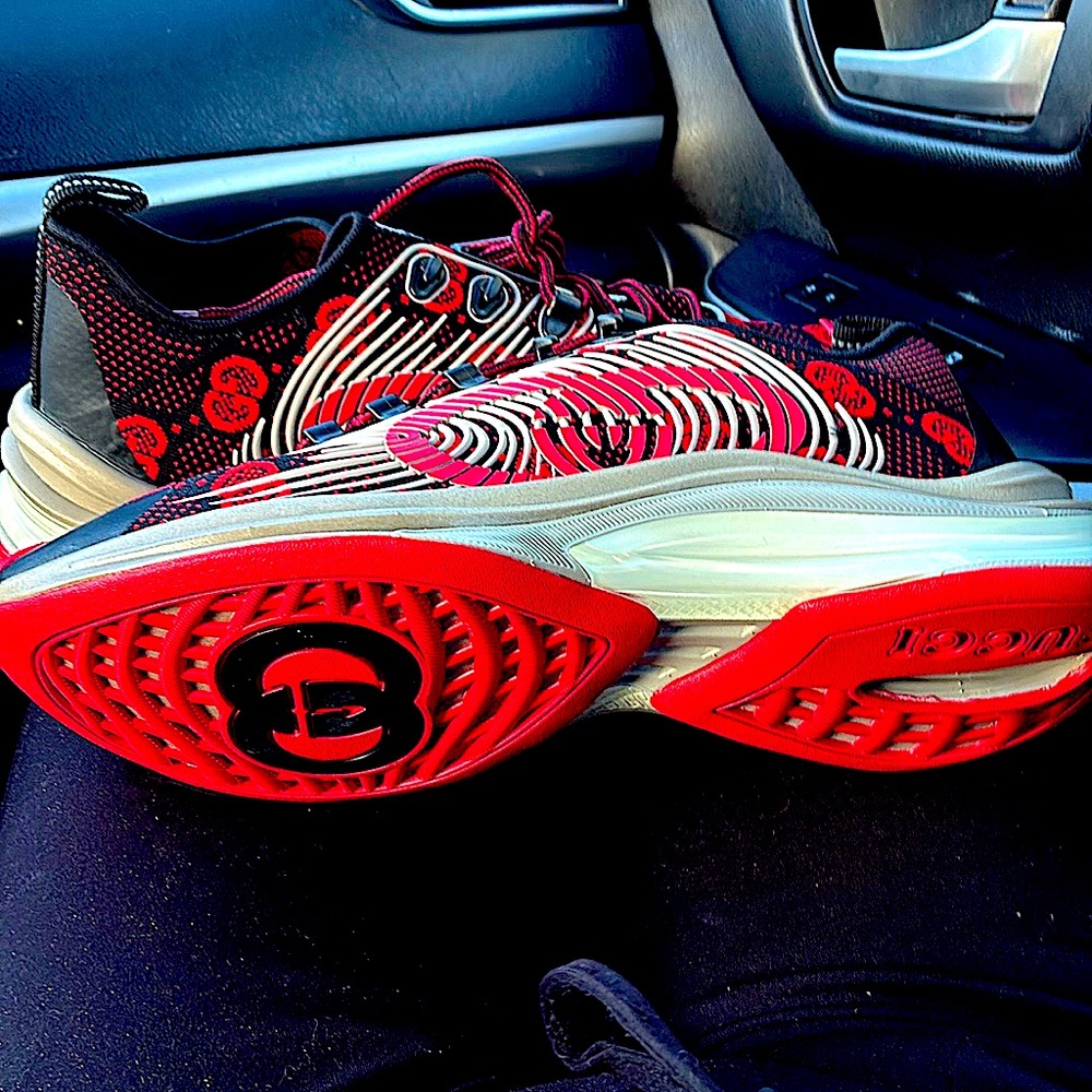 Gucci Red and Black Sneakers